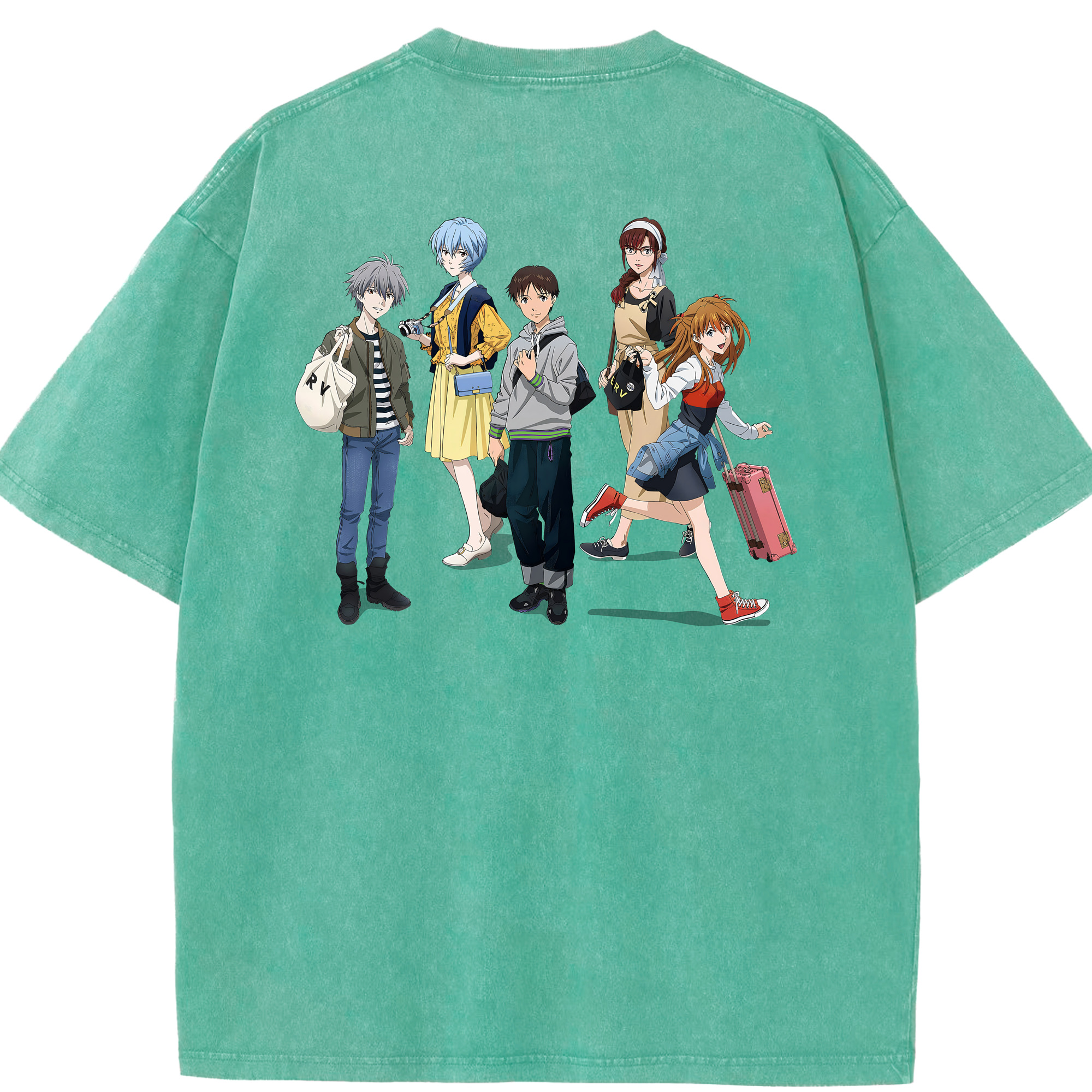 （画像用） EVA 新世紀エヴァンゲリオン 綿100% ヴィンテージ風 半袖Tシャツ（背面プリント）